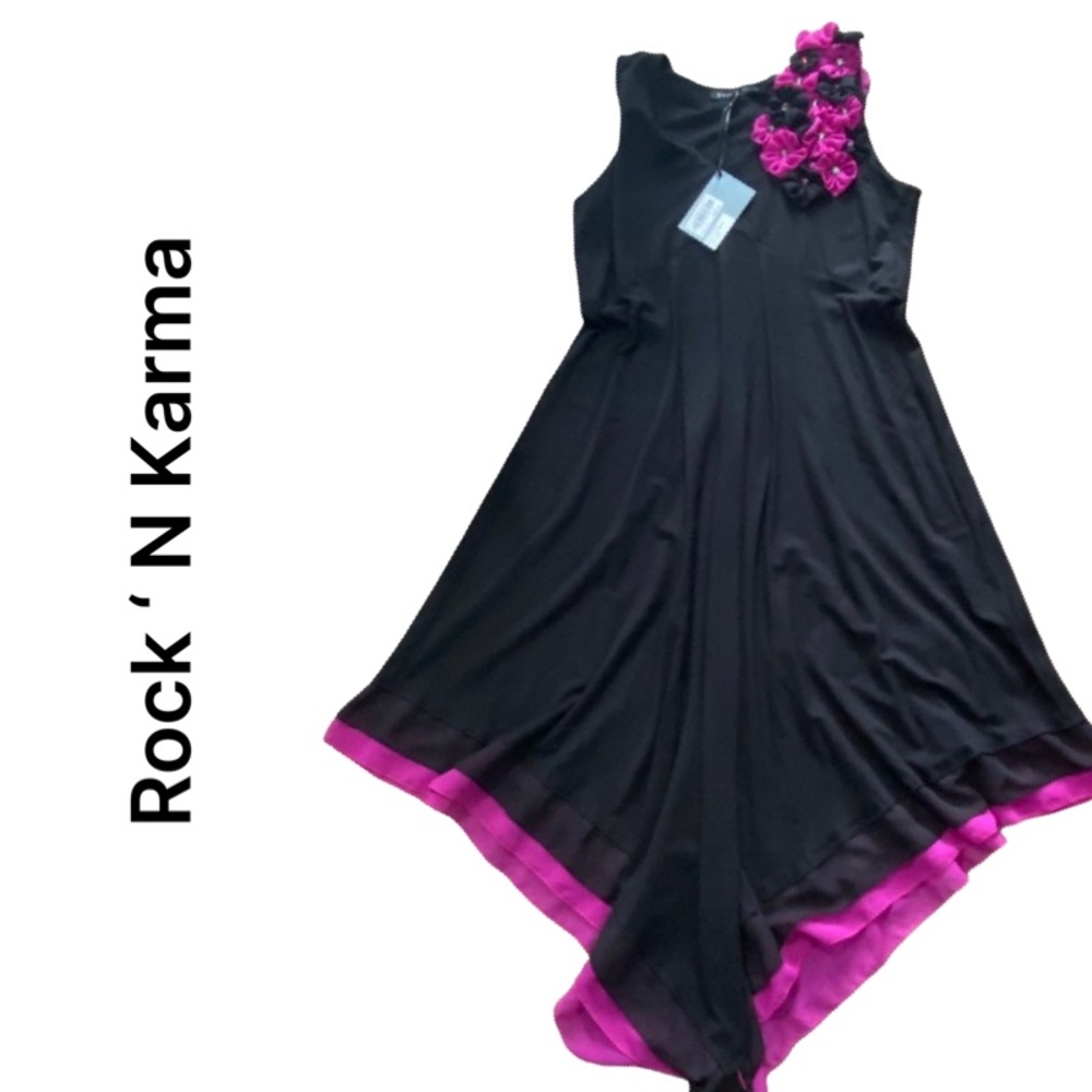 Rock ‘N Karma asymmetrical hem bodycon occasion dress in size 1X